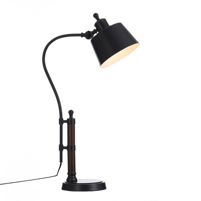 Adjustable Russet Bronze and Black Metal Desk Lamp