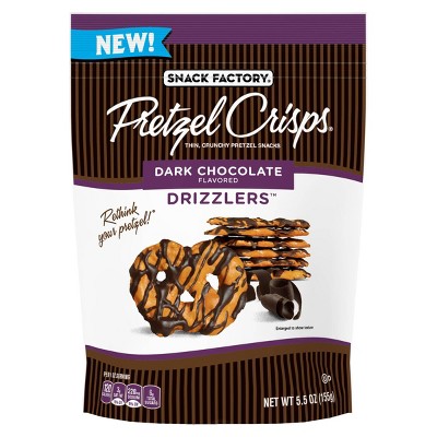 Snack Factory Dark Chocolate Drizzlers Pretzel Crisps - 5.5oz