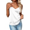 Zeagoo Women's Silk Satin Tank Tops V Neck Adjustable Spaghetti Strap Sleeveless Camisole Summer Basic Blouse - 2 of 4