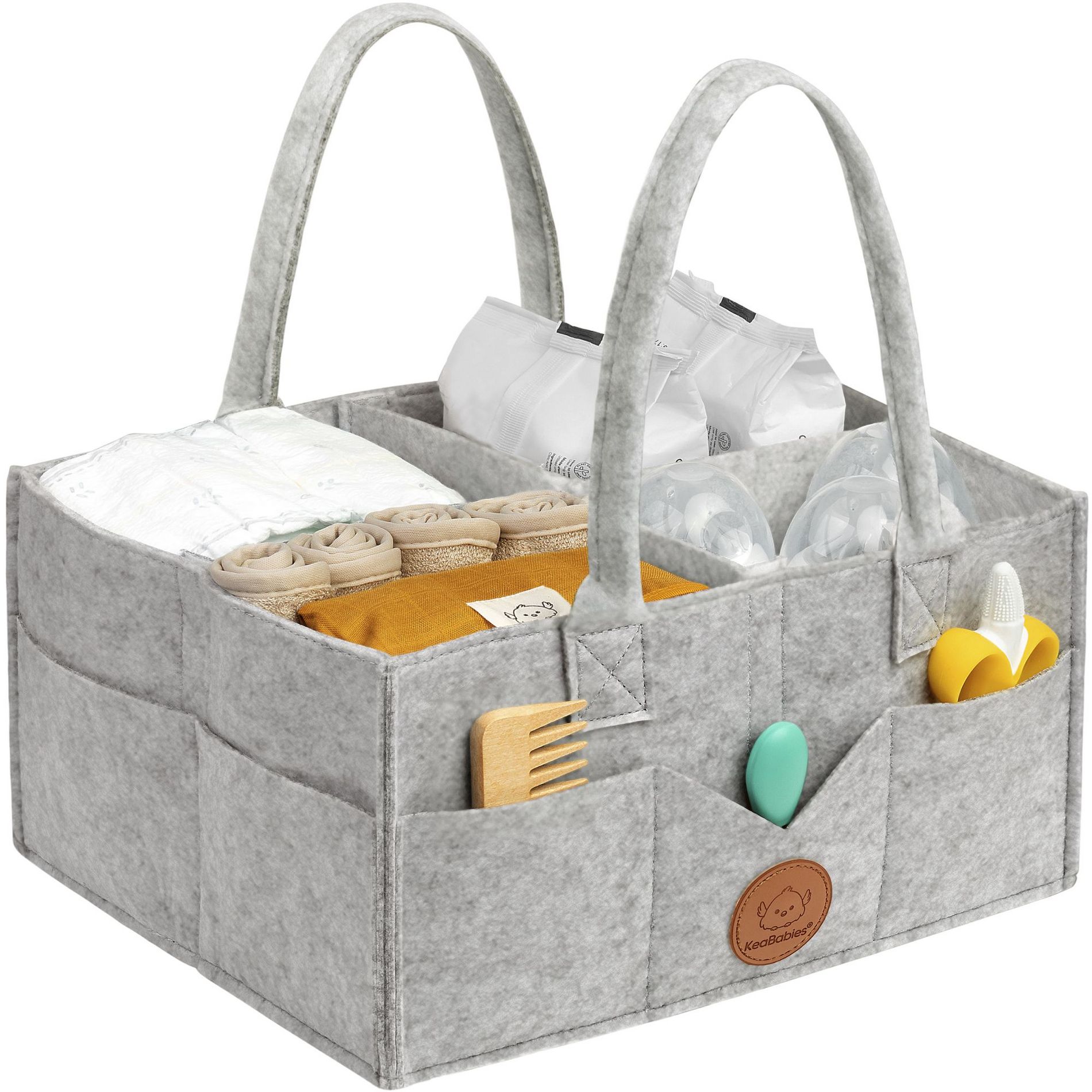Original Baby Diaper Caddy Organizer, Large Storage Caddy Organizer for Nursery, Changing Table  (Classic Gray)