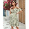 BLUEMING Maternity Cold Shoulder Sundress Flouce Highwaist Midi Dress Floral Summer Dress - 3 of 4