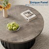 31.9" Round Coffee Table, Mid Century Modern Coffee Table with Metal Base, Fluted Center Table for Living Room, Home Small Space, Apartment - 4 of 4