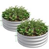 Lyngins Raised Garden Beds Outdoor, Round Galvanized Metal Planter Box & Fire Ring, Open Bottom, Outdoor Planter for Vegetables/Bonfiresv - 4 of 4