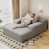 Oversized Modern Chaise Lounge Chair with Foam Support and Plush Corduroy Upholstery for Living Room -3irtyhousy - 3 of 4