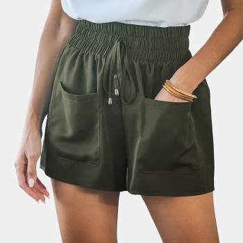 Women's Green Lace-Up Mini Shorts - Cupshe