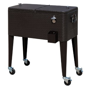 Spassway 80 QT Hard-Sided Plastic Cooler Box with Wheels Portable Ice Chest with Drainage Plug Rolling Cooler with Bottle Opener - 1 of 4