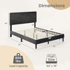 Costway Twin/Full/Queen Size Bed Frame with High Headboard & Wooden Slats No Box Spring Needed - 3 of 4