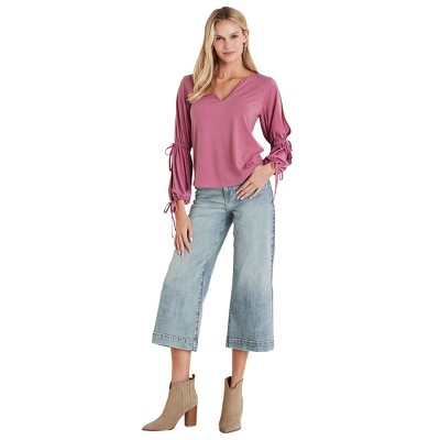 VENUS Womens Tie Sleeve Blouse