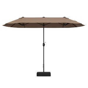 Tangkula 13FT Double-sided Patio Umbrella w/ Crank Handle Umbrella Base Safety Lock - 1 of 4