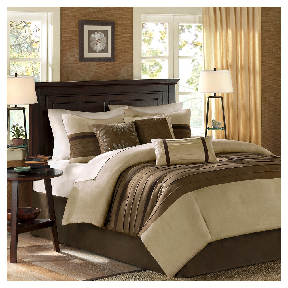 UPC 675716407421 product image for 7pc Queen Dakota Microsuede Comforter Set Brown/Cream | upcitemdb.com