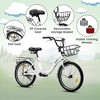 VASIP 20 Inch Kids Bike for Boys & Girls,Dual Coaster & V-Brake System, 1-Speed,Lightweight Steel Frame with Chain Guard & Rear Rack,Pink - 2 of 4