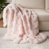 Sapphtopaz 50"x60" Faux Fur Blanket with Basketweave Texture Fluffy Throw Blanket with Warm Comfy Velvet Reverse,Soft Bedding Blanket for Room - 2 of 4