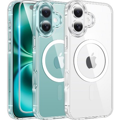 for iPhone 16 Case Clear: Magnetic Phone Cases with Screen Protector Drop Proof