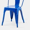 IHOMEADORE 18Inch High Gloss Blue Industrial Metal Dining Chairs set of 2 - 2 of 4