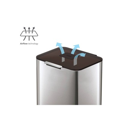 Stainless Steel 60L Dual Compartment Kitchen Trash Can