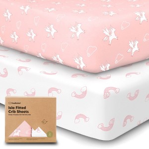 KeaBabies 2pk Isla Fitted Crib Sheets for Boys, Girls, Baby Crib Sheet, Fits Standard Nursery Crib Mattresses - 1 of 4