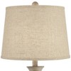 Regency Hill Serena Country Cottage Table Lamps 27 1/2" Tall Set of 2 Beige Gray Cream Burlap Shade for Bedroom Living Room Bedside Office Nightstand - 2 of 4