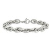 Black Bow Jewelry 9mm Stainless Steel Polished Loose Rope Chain Bracelet, 8 Inch - 3 of 4