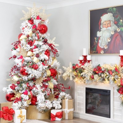 Distressed Gold and Silver Glass Ball Ornaments, 6-Piece Set