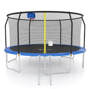 Captiva Designs Trampoline with Basketball Hoop, 14FT/15FT ASTM Approved Outdoor Trampoline with Safety Net & Ladder - 1 of 4