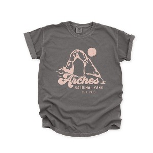 Simply Sage Market Women's Vintage Arches National Park Short Sleeve Garment Dyed Tee - 1 of 4