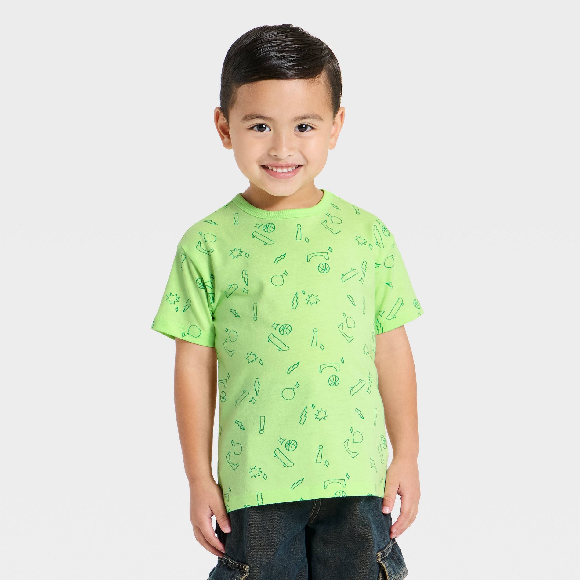 Toddler Boys' Short Sleeve Sports Relaxed T-Shirt - Cat & Jack™ Lime Green
