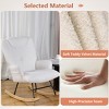 Molysoul Rocking Chair with Side Pockets, Upholstered Accent Glider Rocker Chair with High Backrest for Nursery,Living Room, Bedroom,White - 3 of 4