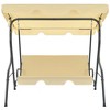 Aghana Digitals Cream 3-Seater Outdoor Garden Swing Bench with Canopy, Powder-Coated Steel, - 2 of 4