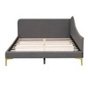 Okak Twin/Full Modern Platform Bed Frame with Headboard & Armrest,Upholstered Daybed Sofa Bed for Bedroom,Kids Room - 4 of 4