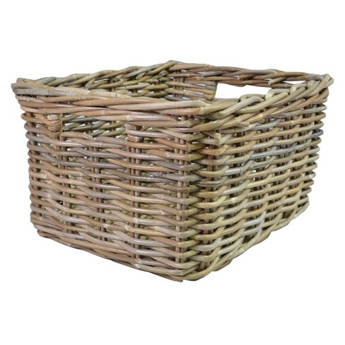 Wicker Divided Storage Basket Organization Rectangular Tray - MyKitchenFirst