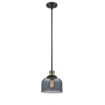 Bell - 1 Light Stem Hung Mini Pendant In Industrial Style-10 Inches Tall and 8 Inches Wide