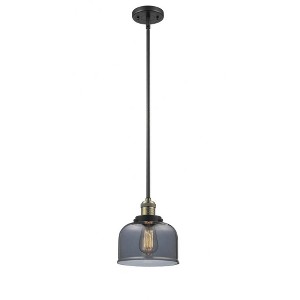 Bell - 1 Light Stem Hung Mini Pendant In Industrial Style-10 Inches Tall and 8 Inches Wide - 1 of 1