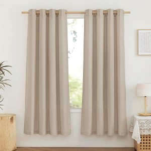 NICETOWN Linen Curtains, Vintage Grommet Top Semi Sheer Drapes, Privacy Assured Bedroom & Living Room Window Treatments - 1 of 4