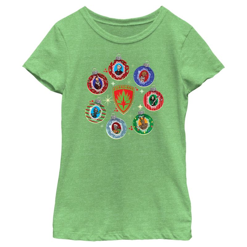 Girl's Guardians of the Galaxy Holiday Special Character Ornaments T-Shirt, 1 of 5