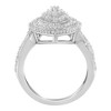 Silver 1.0 Cttw Diamond Marquise-Shaped Cluster Halo Cocktail Fashion Ring - 3 of 4