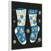Amanti Art Vintage Socks Knittwear Blue On Black by Pictufy Studio Canvas Wall Art Print Framed - 2 of 4