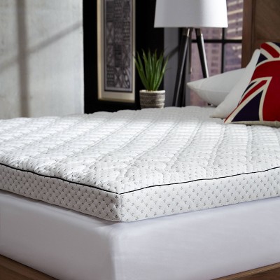 Behrens England Full Kensington Manor by Behrens Full 3" Charcoal Infused Memory Foam Supreme Mattress Topper: Polyester Knit, Fits 12" Depth