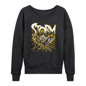 Women's - Marvel - X-Men Storm Lightning Lightweight French Terry Wide Neck Long Sleeve Shirt - 1 of 4