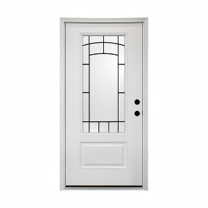 Chic Crate 36"x80" Fiberglass Front Door with Frosted Glass, Vinyl Frame Included - 1 of 4