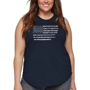 LA Pop Art Women's Word Art Tank Top - Glory Hallelujah Flag - 1 of 4