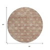 Terra Cotta And Beige Floral Washable Indoor Outdoor Area Rug - 3 of 4