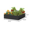 FURNIinspire Planters Garden Bed Indoor/Outdoor Use Rectangle Large Raised Beds For Gardening Vegetables Flowers, Black, 47.24"*47.24"*11.81" - 3 of 4