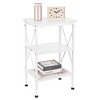 VECELO Modern X-Design Nightstand, End/Side Table with 3 Storage Shelves for Bedroom or Living Room - 2 of 4