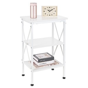 VECELO Modern X-Design Nightstand, End/Side Table with 3 Storage Shelves for Bedroom or Living Room - 1 of 4