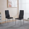 Dining Chair Set of 4, Faux Leather Upholstered Chair with Golden/Chrome Metal Legs, Kitchen & Dining Chairs - ModernLuxe - 3 of 4