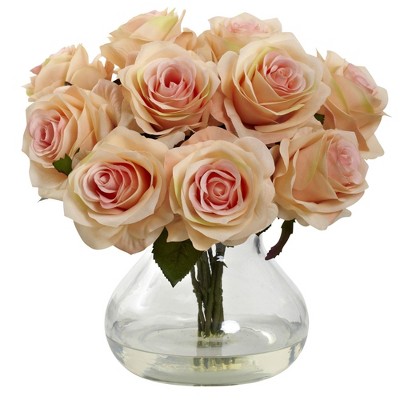 Eternal Blossom 18" Rose Tabletop Arrangement in Decorative Vase