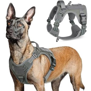 rabbitgoo Tactical Dog Harness for Large Dogs, Vest with Handle & Molle, Easy Control for Training Walking, Adjustable Reflective Straps, Dark Grey, L - 1 of 1