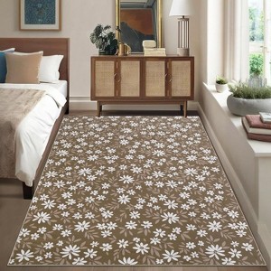 Washable Area Rug - Non-Slip Low Pile Indoor Carpet, No-Shedding Stain-Resistant Accent Rug for Living Room, Bedroom, Dining Room Office Decor - 1 of 4