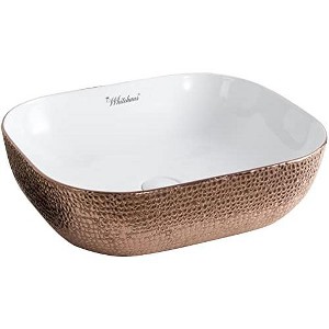 ALFI  Isabella Plus Collection Rectangular Above Mount Basin with an Embossed Exterior, Smooth Interior, and Center Drain - 1 of 3