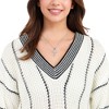 Anna-Kaci Silver Tone Cross Pendant Necklace with Heart-Shaped Gemstone Accents - Silver - 4 of 4